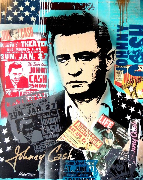 J. CASH BLUE - LEINWAND - Michel Friess