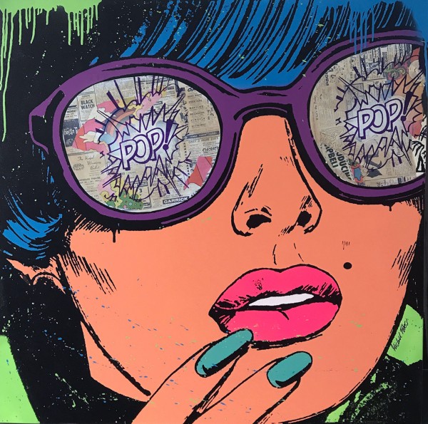 POP ART WOMAN WITH GLASSES - MICHEL FRIESS