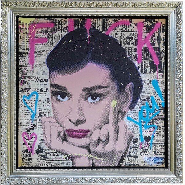 AUDREY FK YOU NEWSPAPER BEIGE - FINE ART EDITION - MICHEL FRIESS